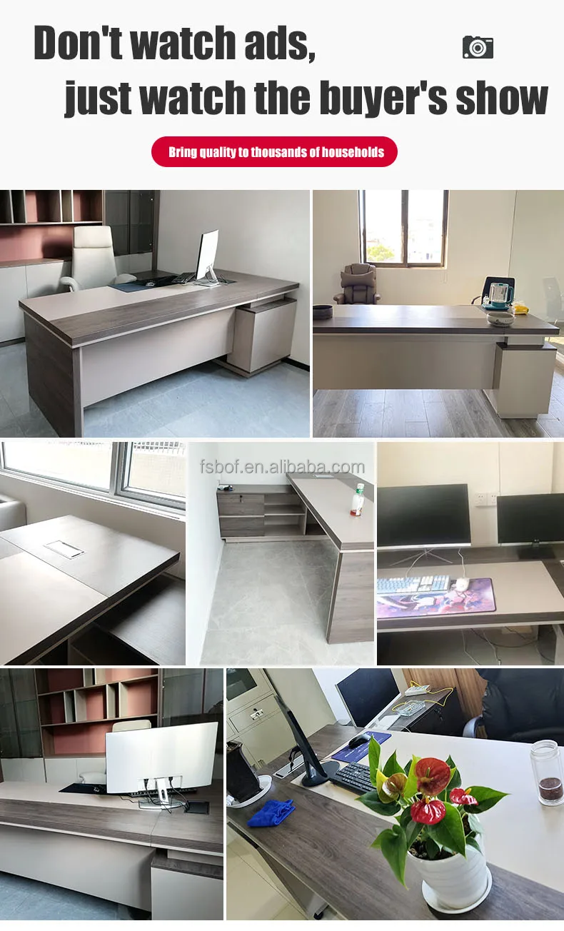 Modern Luxury Wooden Office Desk Workstation Table Designs Boss High