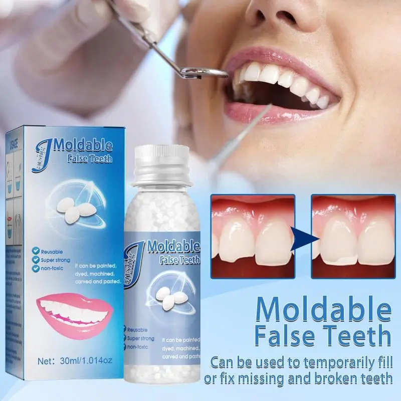 30g Resin That Fit Solid Temporary Repair Set Moldable Teeth and Gap False Glue Denture Tooth Care