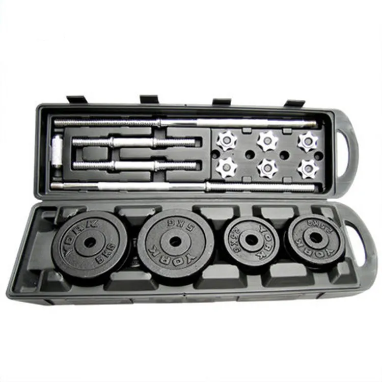 Adjustable 50KG Fitness Dumbbell Barbell Set Stoving Varnish