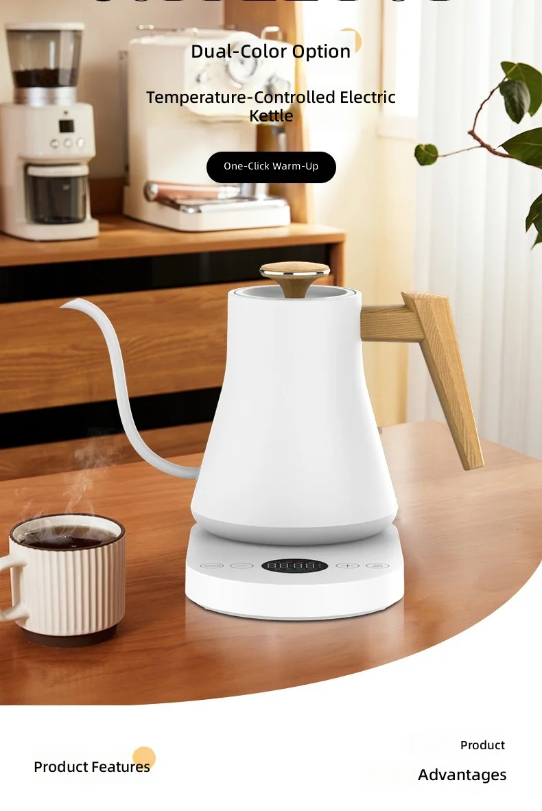 RSC Wholesale Smart Wi-Fi Temperature-Controlled Coffee Kettle Touchscreen 304 Stainless Steel Electric Kettle K025 H77f4e1c0daaf4c9b9249b02f72954fe7f