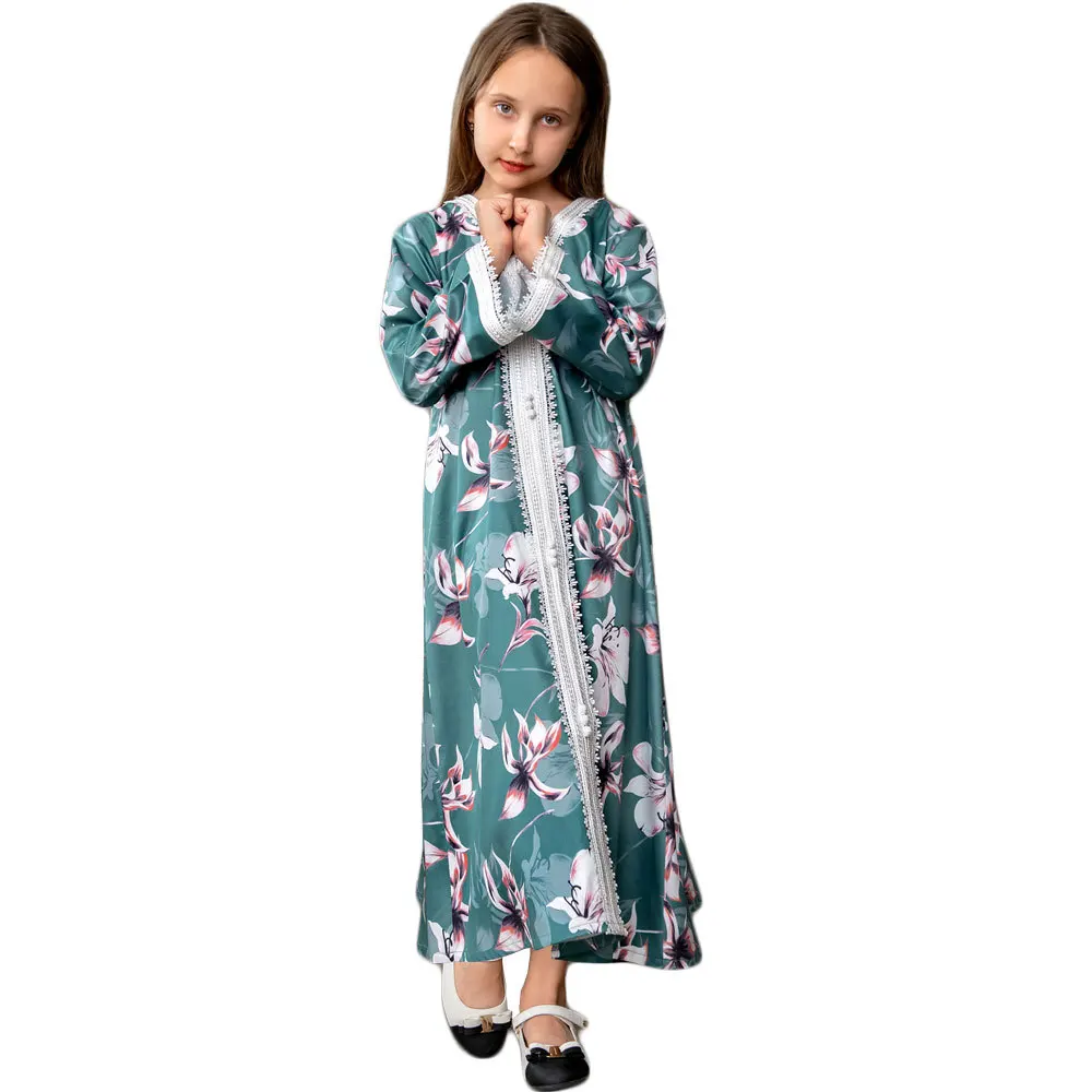Abito Da Preghiera Donna Musulmana – Caftano Abaya Lunga Con Hijab, Stile Dubai, Colore Come Da Foto