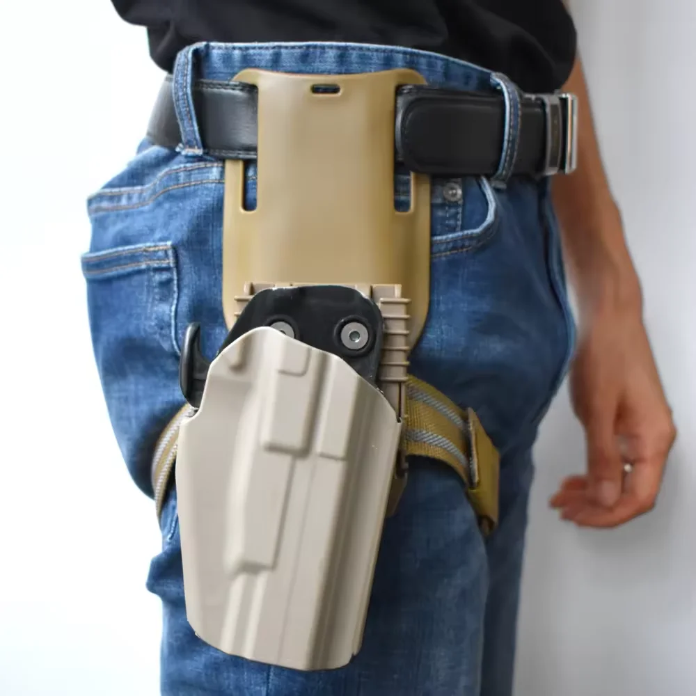 Tactical 579 GLS Pro-Fit Gun Holster for WALTHER PPQ M2 9/40 HK45 GL 17 19 with QLS 19 22 Quick Locking System/Leg Platform