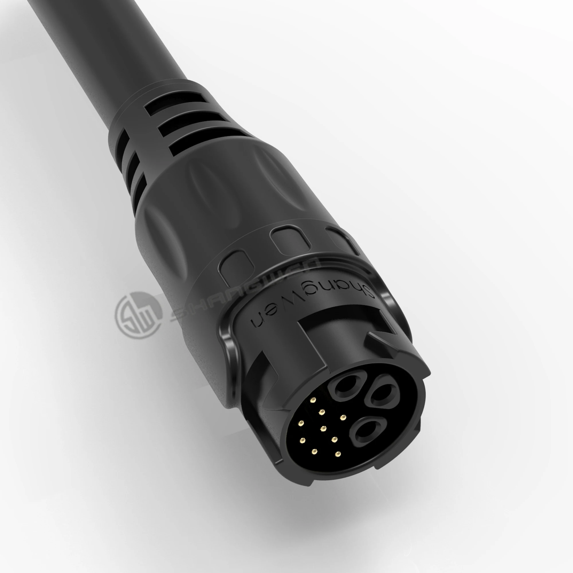 Environmental M19 Male Plug 3 Holes 9 Pin Industrial Connector With CE FCC