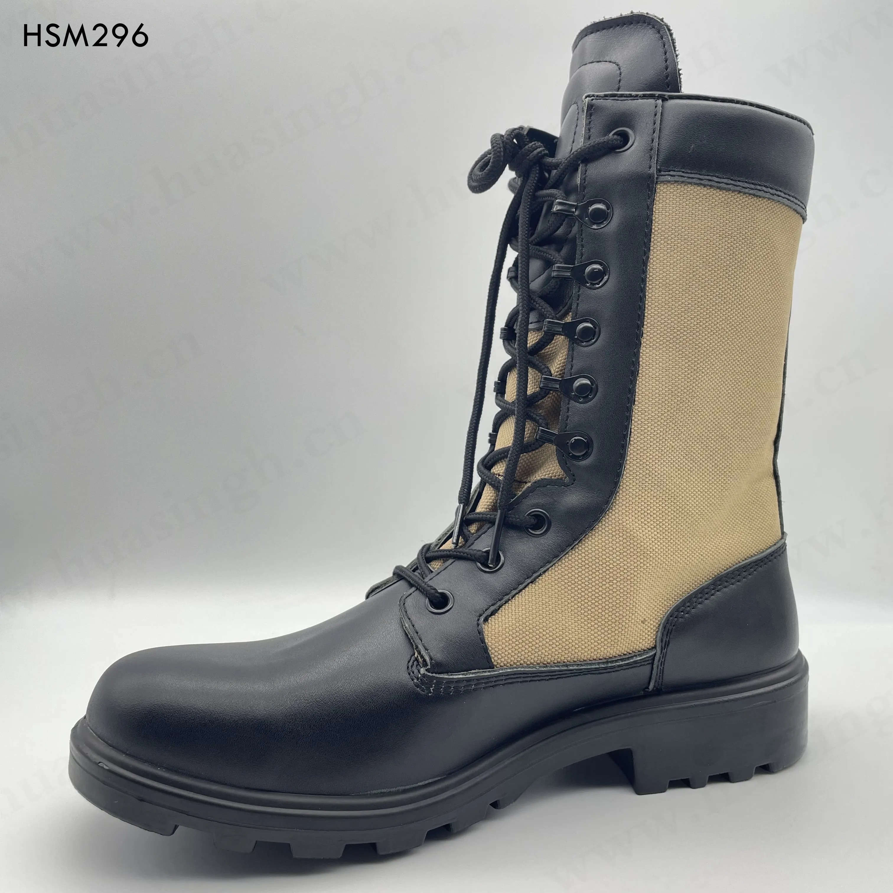 LXG,comfortable PU Outsole No-marking Combat Boots for Russian Natural Cow Leather+yellow Fabric Upper Tactical Boots HSM296