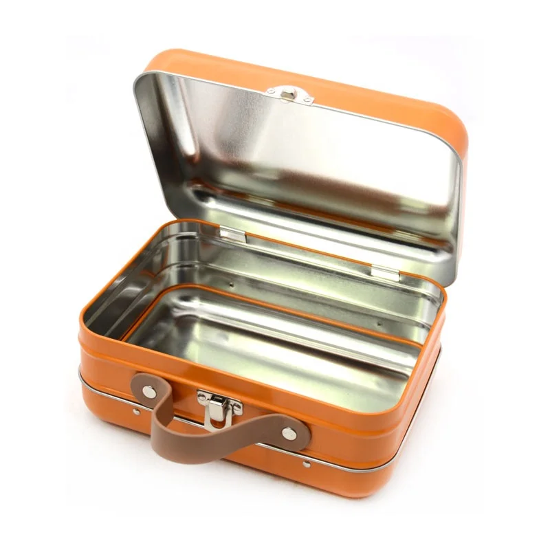 Handle Lunch Tin Box Custom Printing Gift Metal Tin Container Food Grade Packaging Factory Wholesale OEM ODM Supplier