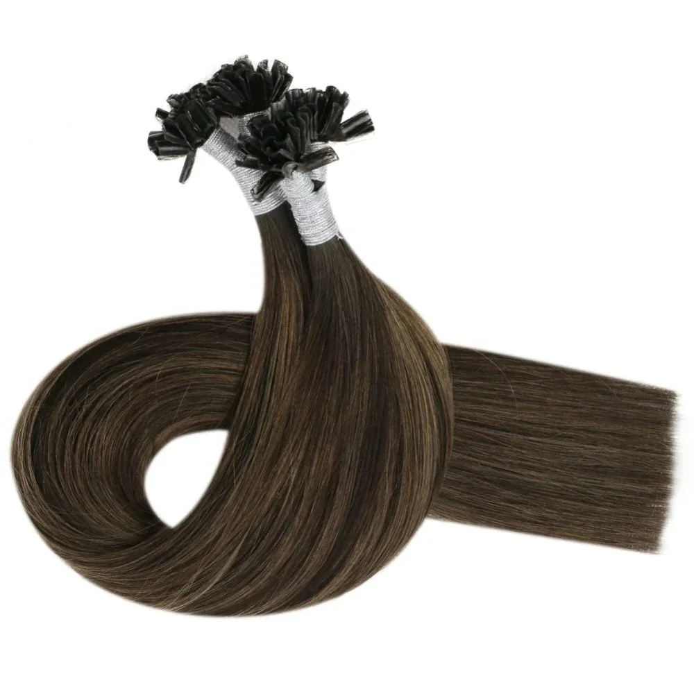 LaaVoo U-Tip-Haarverlängerung, Remy-Menschenhaar, Fusion, vorgebundenes Balayage, 14-22 Zoll, 100 % Echthaar_voghion.com