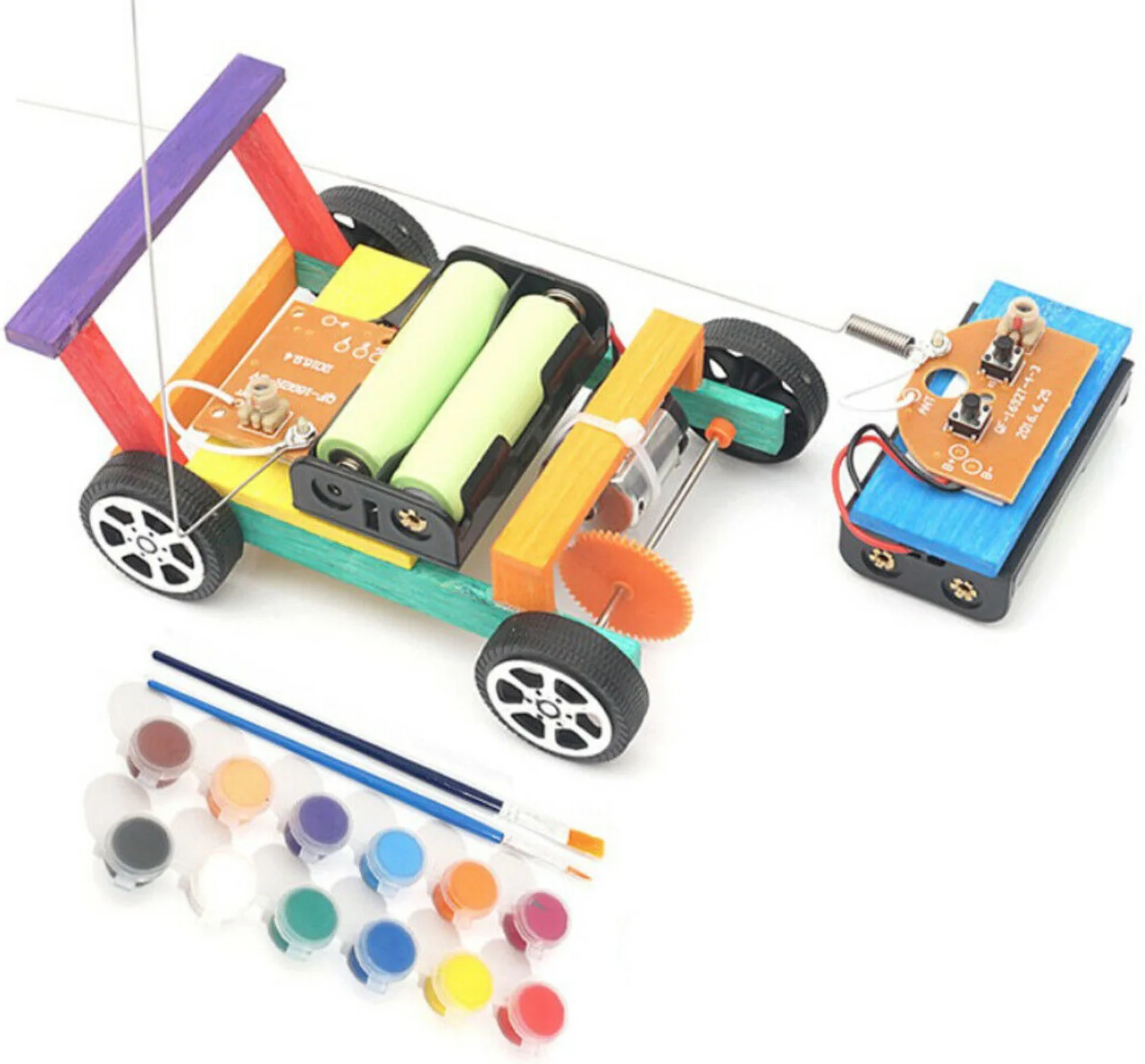 ワイヤレスリモートコントロールレーシングカーモデルモーターサイエンスサーキットキット Buy 風動力車 知育玩具 Diy 幹 Product On Alibaba Com