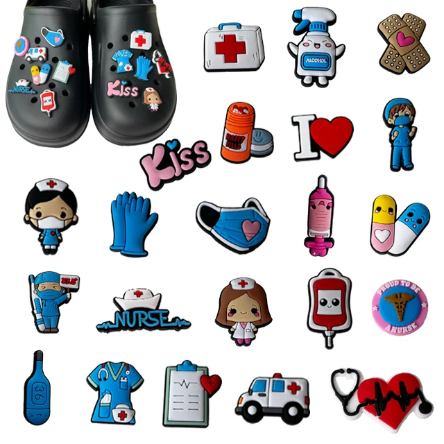 PVC Shoe charms Healthcare medical stethoscope doctor nurse PVC shoe charms fit for kids adults women