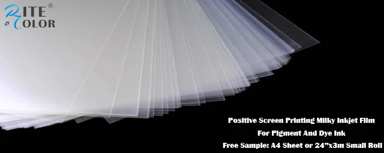 Milky White Transparent Pet Inkjet Film For Screen Printing & Oem