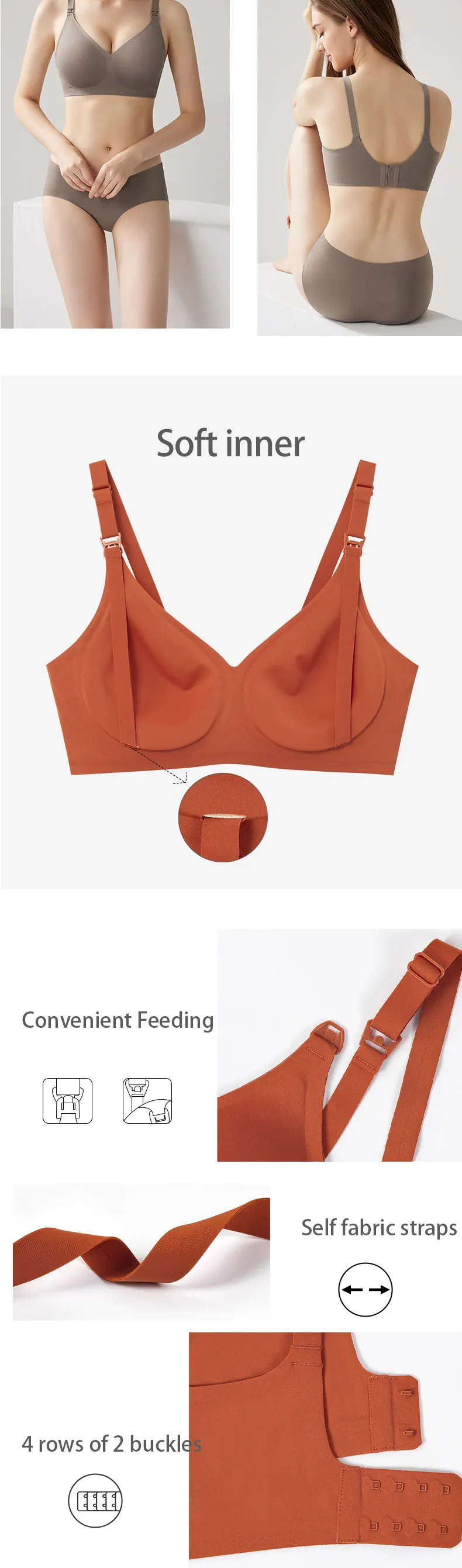 Seamless Low Waist Women Breastfeeding Maternity Nursing Soft Active