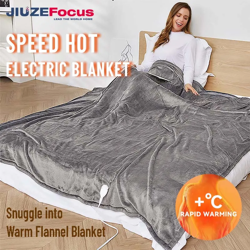Регулируемый размер моющееся электрическое одеяло, мягкое плюшевое электрическое одеяло с подогревом