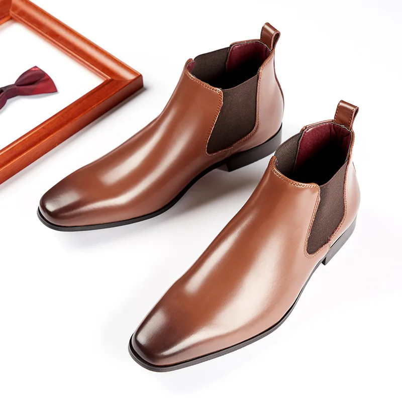 Sh11508a Italian Luxury Business Dress Boots & Oxford Rubber Sole High Cut  Anti-slip Dress Shoes for Men