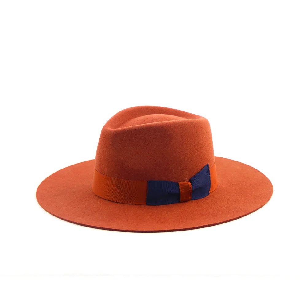 Red and Orange Wool Felt Hat Handcrafted Handmade Wool Felt Hat by Proxieten Orange Flying Bird  main image 3