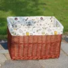 Brown open-top suitcase lining
