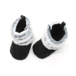 Плюшевые детские сапоги розового цвета с мягкой подошвой