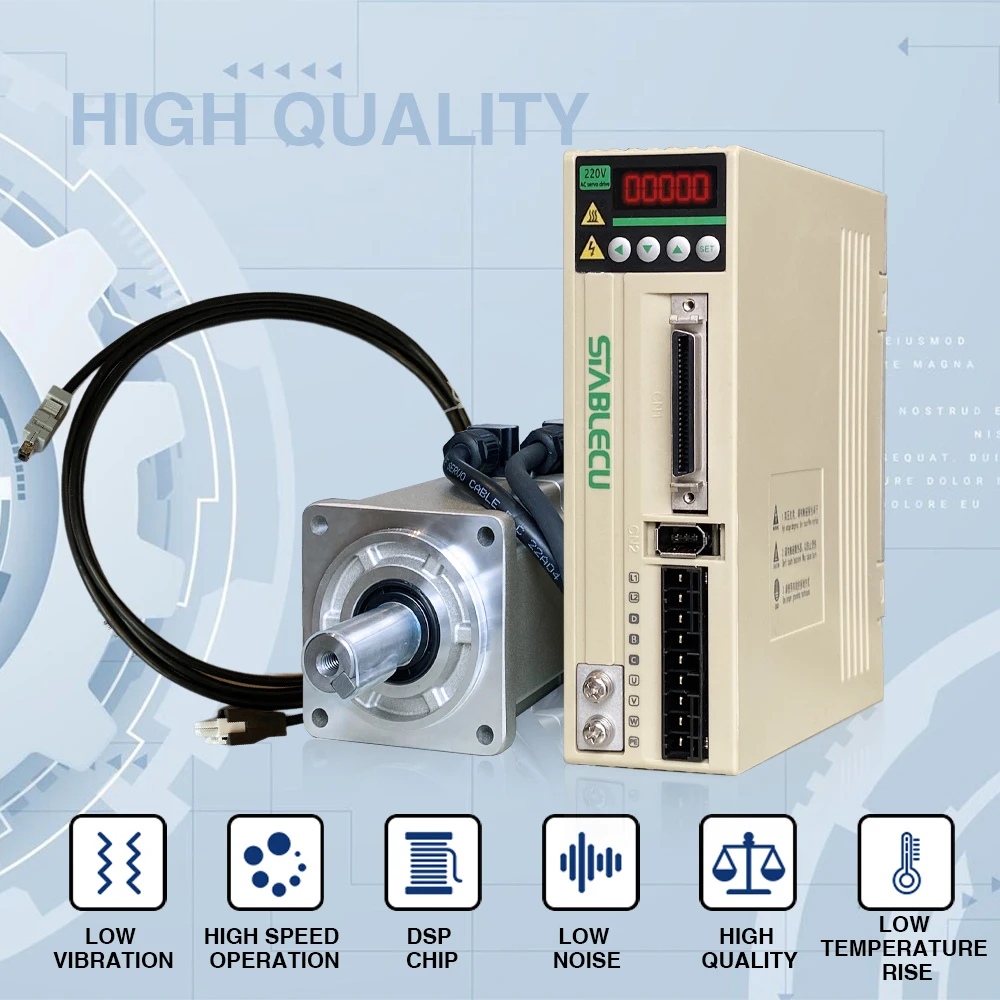 Mini AC Reversible 30nm Induction Servo Motor Single & 3-Phase 0.75kw 1kw 2kw for Wood Pellet Stove Burner Waterproof