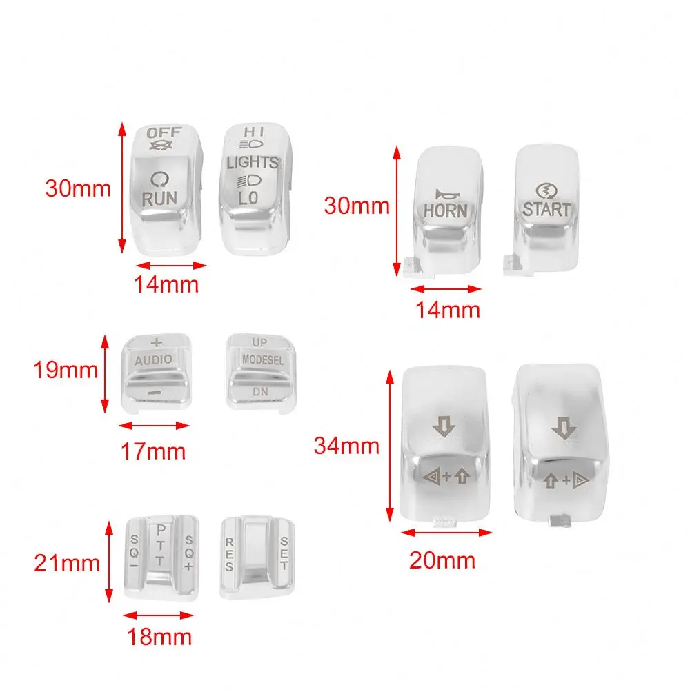 Мотоциклетные переключатели управления на руль 10 шт. комплект кнопок черный хром для moto Touring FLHX FLTRX 96-13
