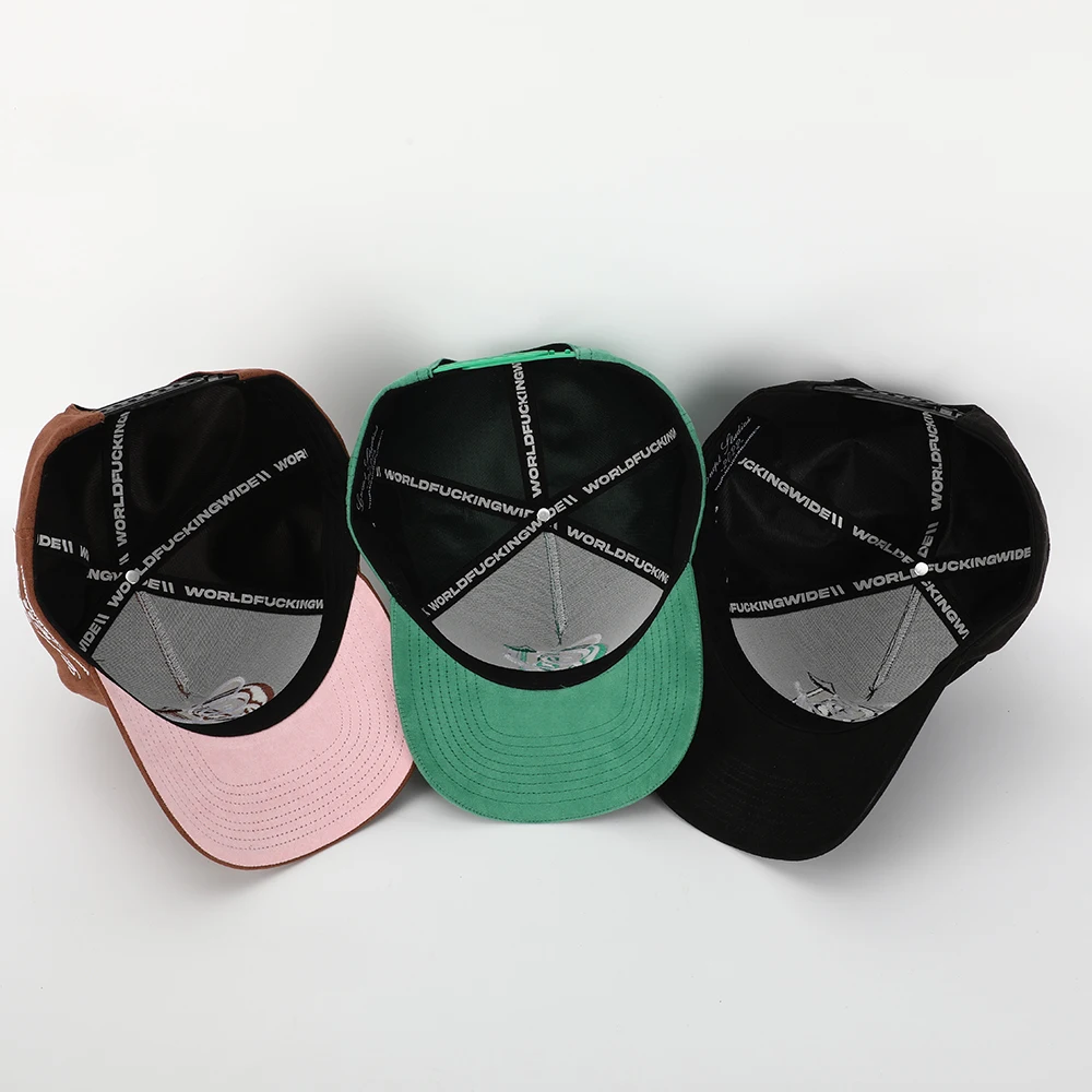 BSCI Manufacturer Meidiney Custom 5 Panel Suede Baseball Cap,3D Embroidery Logo Gorras,Wholesale Structured Dad Hat