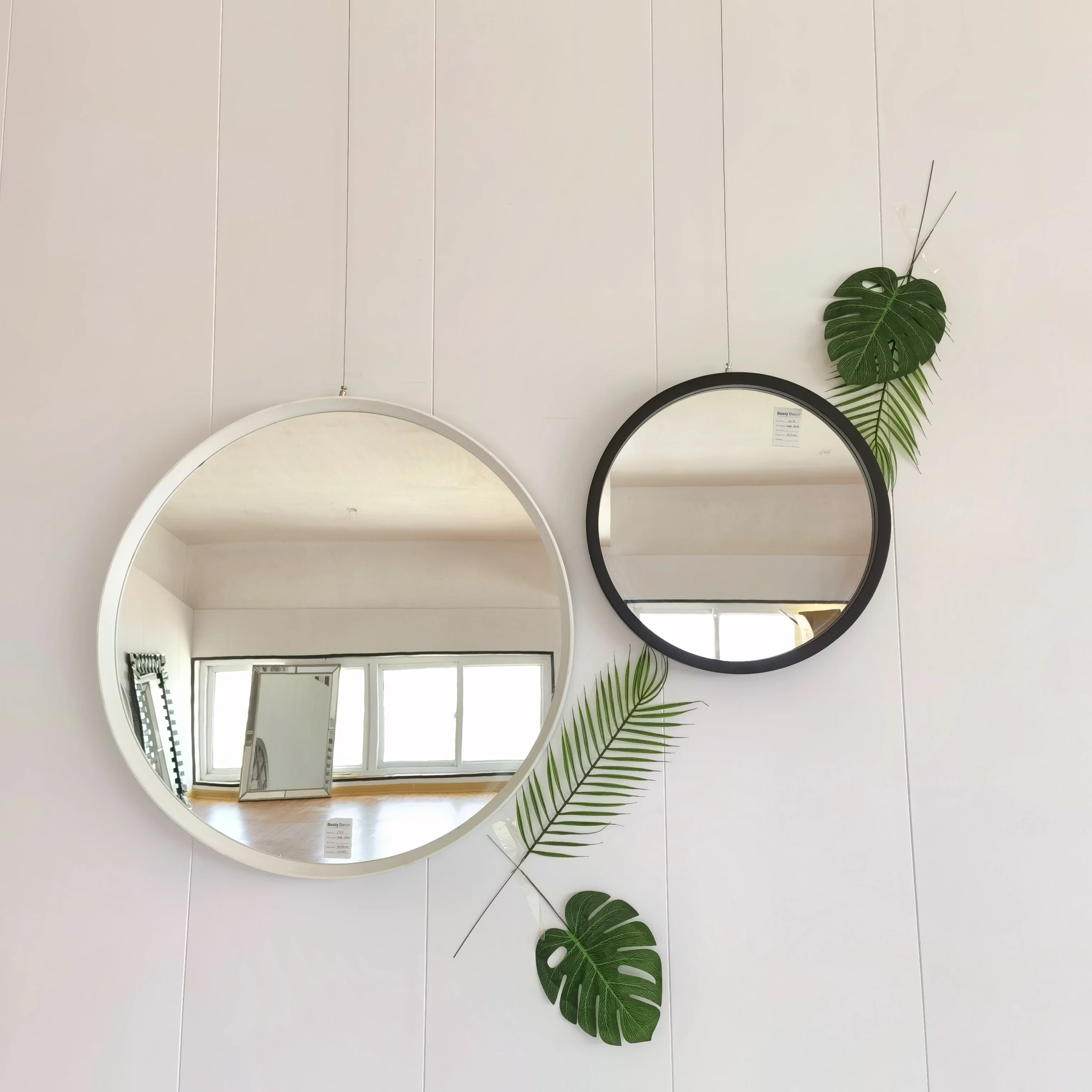 Custom Solid Wood Round Mirror Frame Livingroom Wall Mounted Black Decorative Mirrors Buy