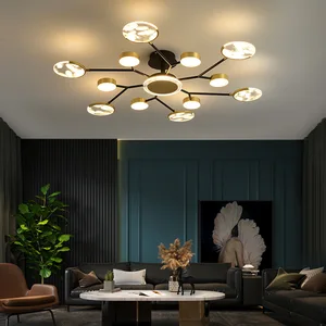 JACKSUN Luxury Simple Modern Chandelier Minimalist Living Room Lamp Light Top Pendant Lights for Bedroom Restaurant