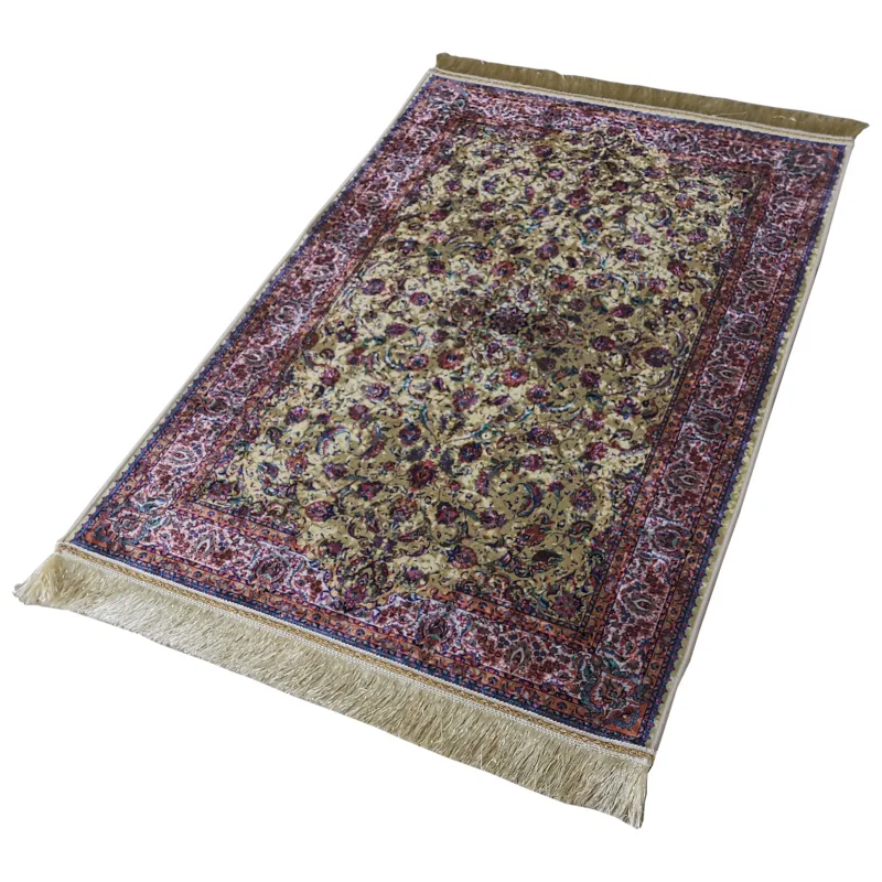 Hochwertiger quadratischer muslimischer Gebetsteppich für Hadsch und Zuhause, rutschfest, 100 % Polyester, 80 x 120 cm, Moschee-Gebetsteppich_voghion.com