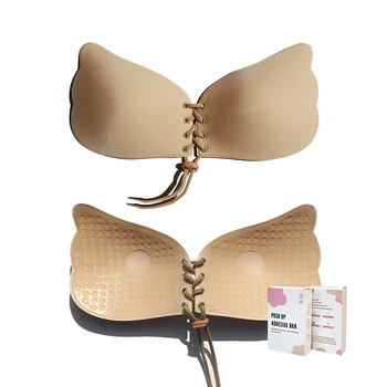 INVISFEEL Sticky Bra With String Sticky Strapless Silicone Bra Sticky Bra Adhesive