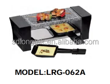 Portable Mini Electric Raclette Grill with Hot Stone Plate