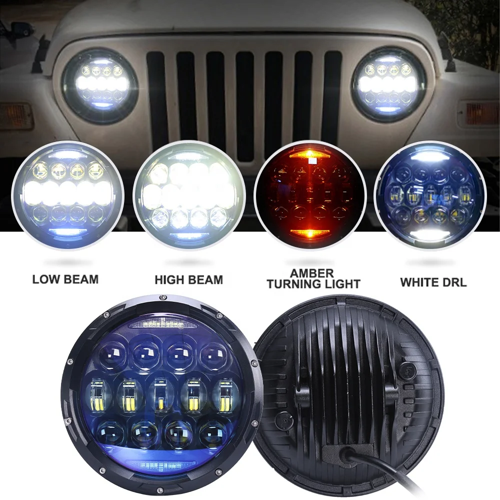Headlight For Jeep Wrangler Rubicon Wregger Hid 7 9 Inch Angry Halogen Headlights  Jk Head Lights1995 2012 2015 2016 2008 2021 9