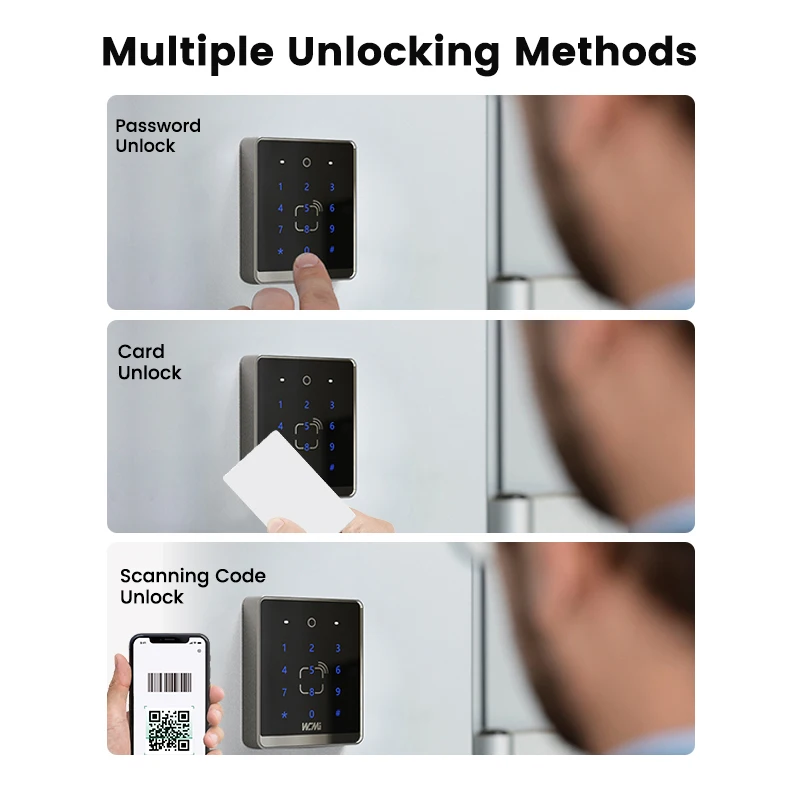 AC8633 Ethernet Keypad Password IC Card Reader 13.56Mhz Access Control Card Reader QR Code NFC Reader