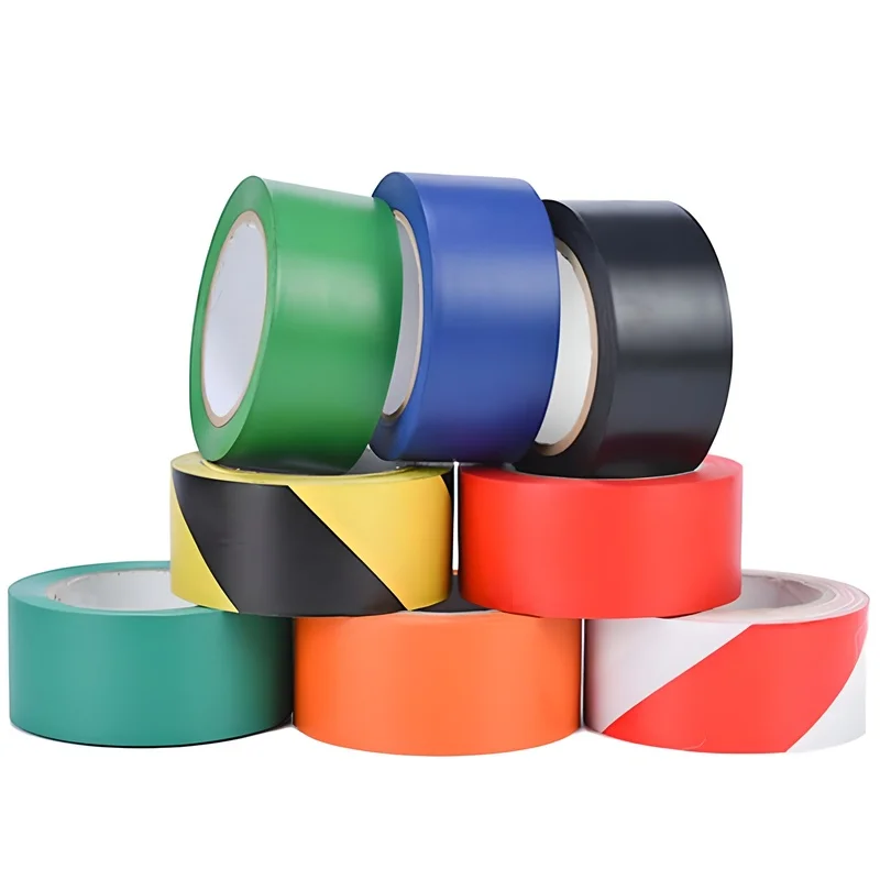 PVC Warning Tape Vinyl Floor Marking Lane Safety Waterproof Strong Adhesive Black Yellow Color Hazard Caution Tape