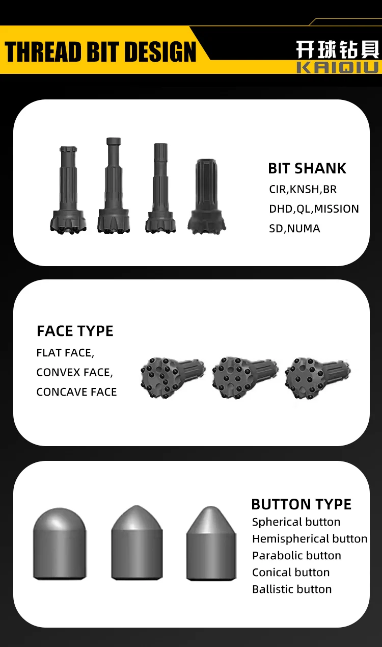 Supplier CIR90 120mm 90mm 110mm 130mm CIR110 130mm 140mm 150mm 175mm  Low Air Pressure DTH Bit factory