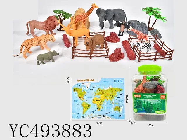 2022 Yicheng New Popular Cheaper Farm Animal Model Toy 30 Pcs Plastic Forest Animals Toys Wild Animals Toy for Kids
