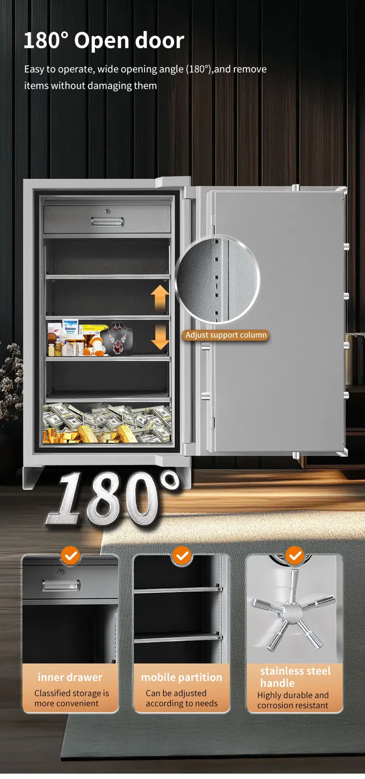 CEQSAFE Steel Home Office Security Deposit Safe Box Fire-resistant and Fireproof Safe Box Chubb Safes factory