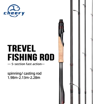 Wholesale Lure Travel Fishing FUji Guide Spinning Rod 1.98m 2.13m 2.28m 5 Section Carbon Casting Fishing Rod – Rod – view 2