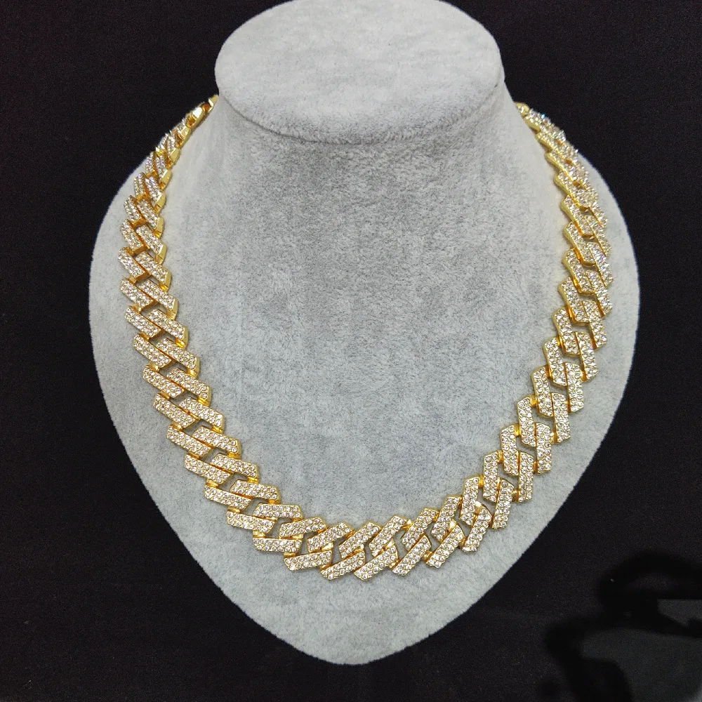 Luxury 18K Gold Plated Diamond Cuban Chain Link Fashion Men Hip Hop Bracelet 8"