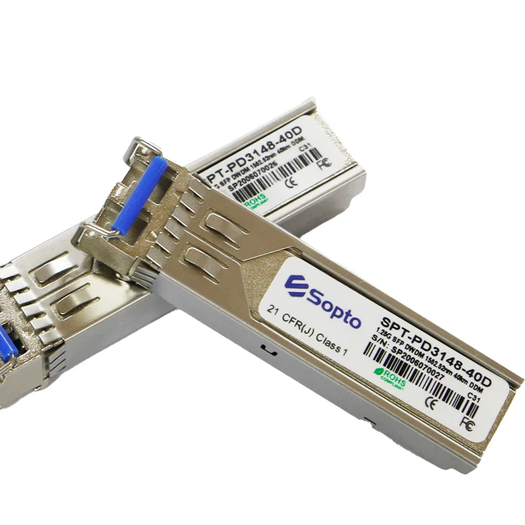 Factory Price DWDM Transceiver SFP 2.5G C31 100GHz 40km 80km 120km Duplex LC DWDM Fiber Optic Module