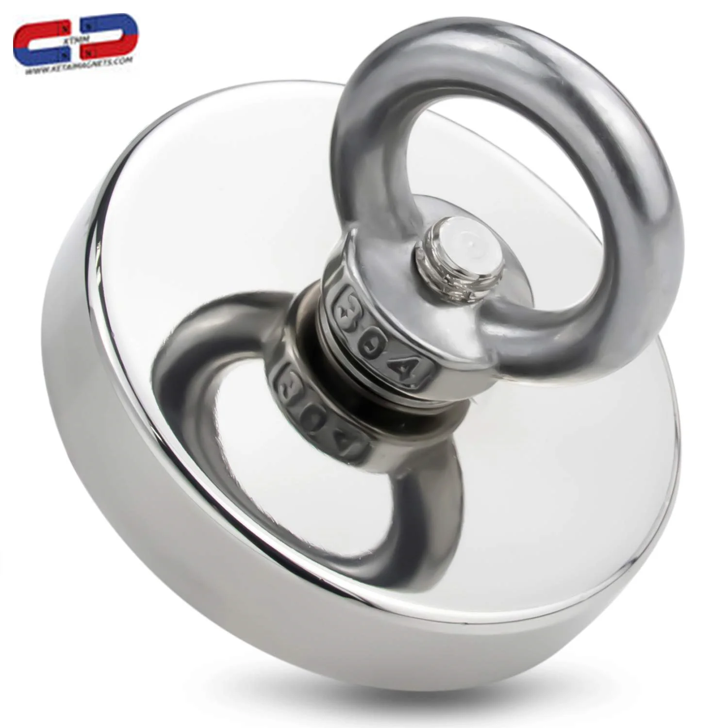 MUTUACTOR 400LB Fishing Magnet - 2.36" N52 Neodymium With 65ft Rope & Gloves