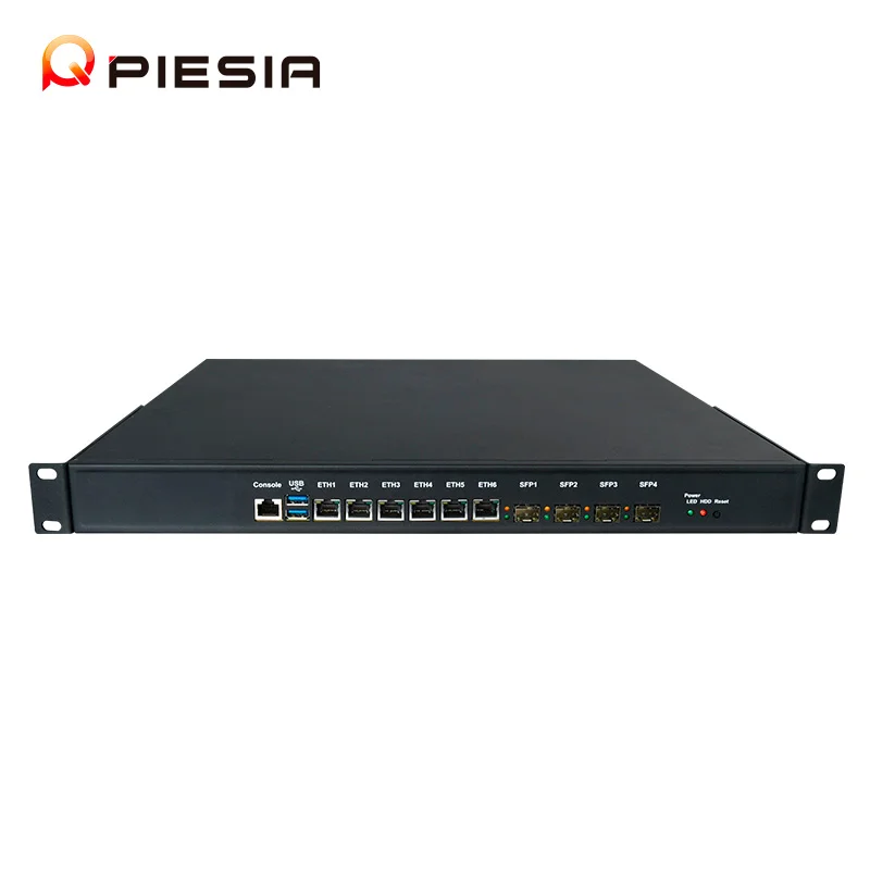 1U Rack Chassis Firewall Mini PC - 4*SFP+ 10G 6lan*i226v