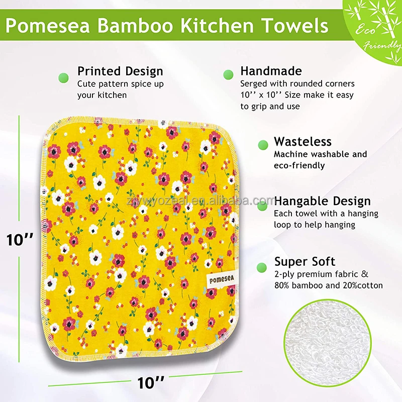 Kitchen Cleaning Product Paperless Towel Bamboo Organic Unpaper Towels