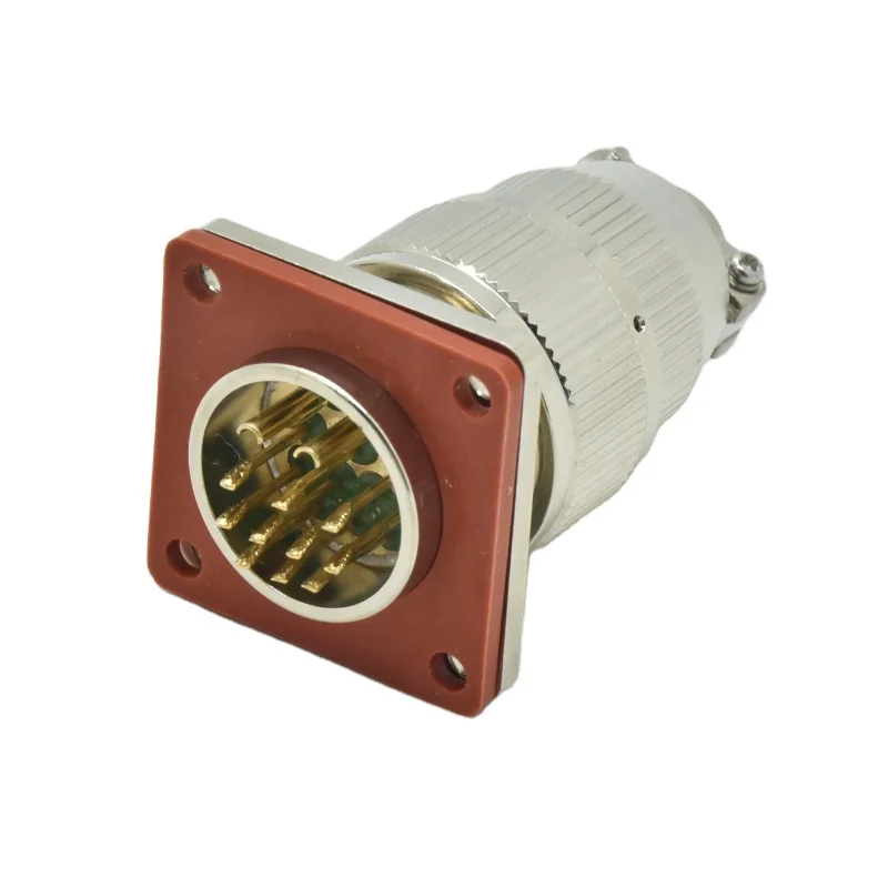 Series 12-Pin Vacuum Din Connector Waterproof Male Female Plug Socket with Glass Sealing for Power Applications