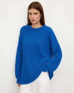 Knitted Oversized Loose Pullover Sweater for Women Autumn Winter New Lantern Sleeve Y2K Clothing Casual Women's Sweater