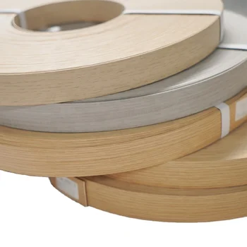 Cheap Price 2mm 18mm Lip Tape Mdf Wood Edge Tape Self Adhesive Pvc Round Table Edge Banding Strips