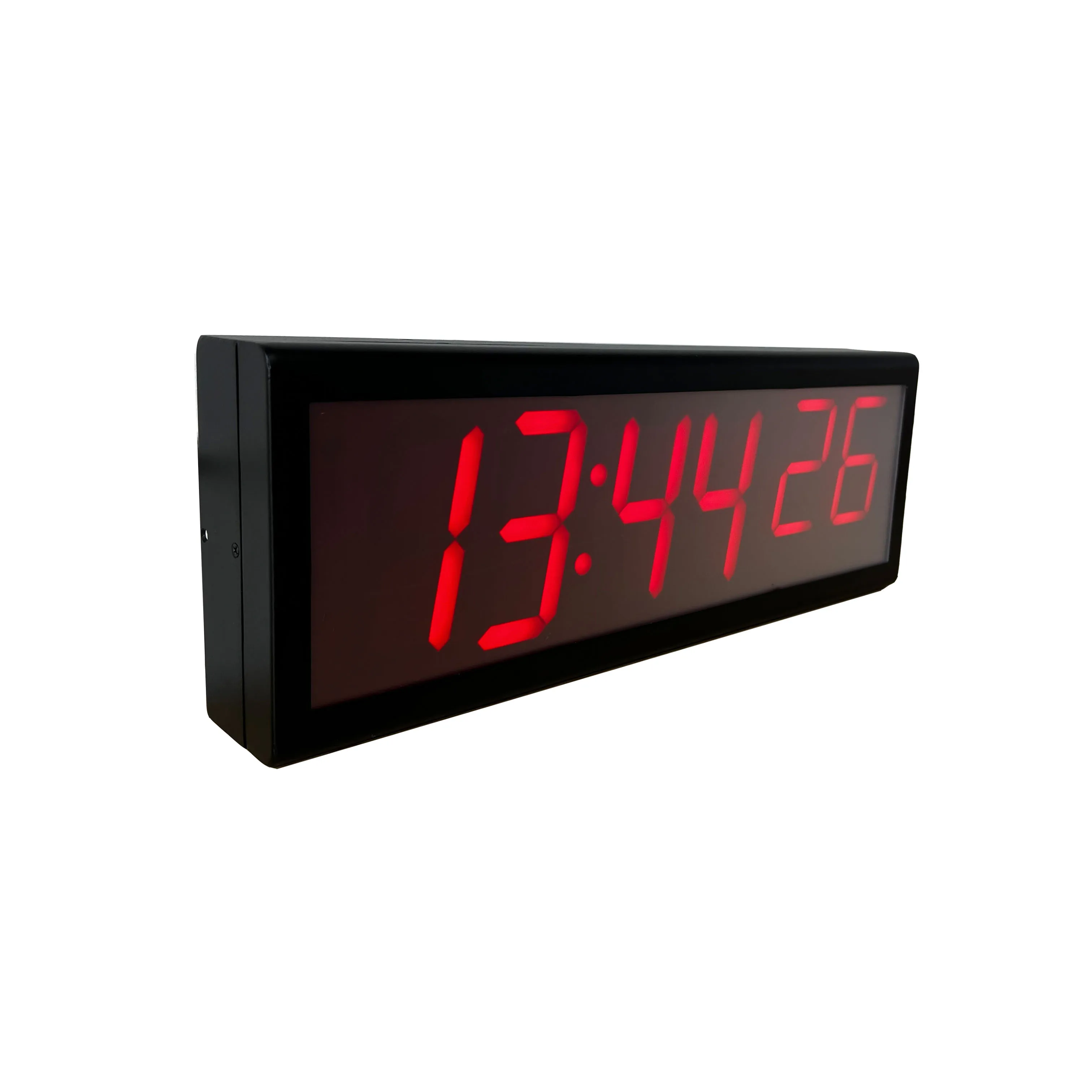 赤い6桁のGPSデジタル時計、金属ケース、HH:MM:ss