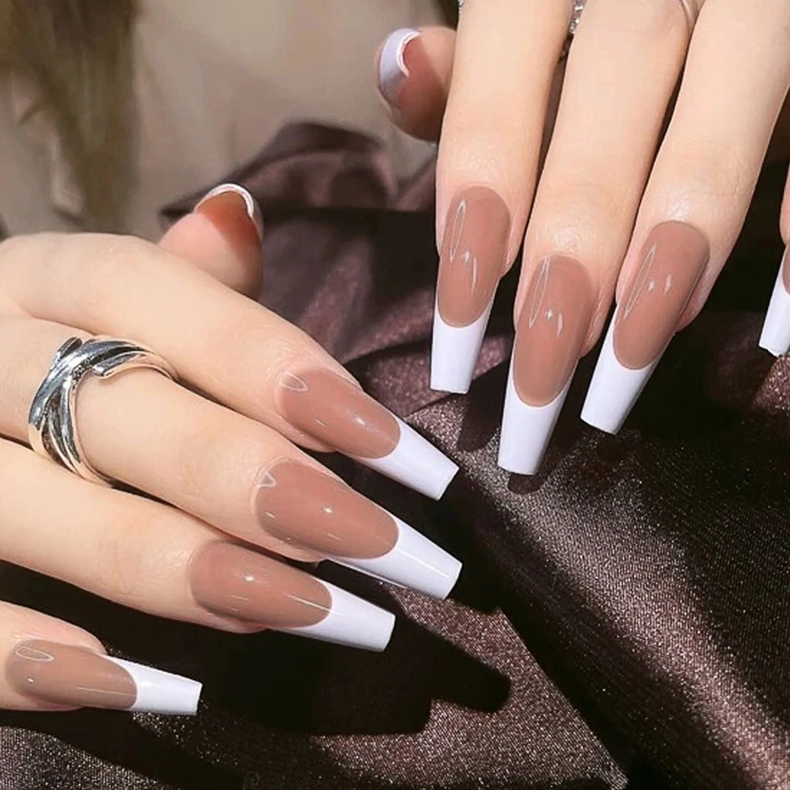 2023 New Arrivals Nude Color Acrylic Press On Nails For Party Decoration 24  Pcs Extra Long Soft Gel Nail Tips - Buy Nail Tips 500pcs,French Tip Press  On Nail,Soft Gel Nail Tips