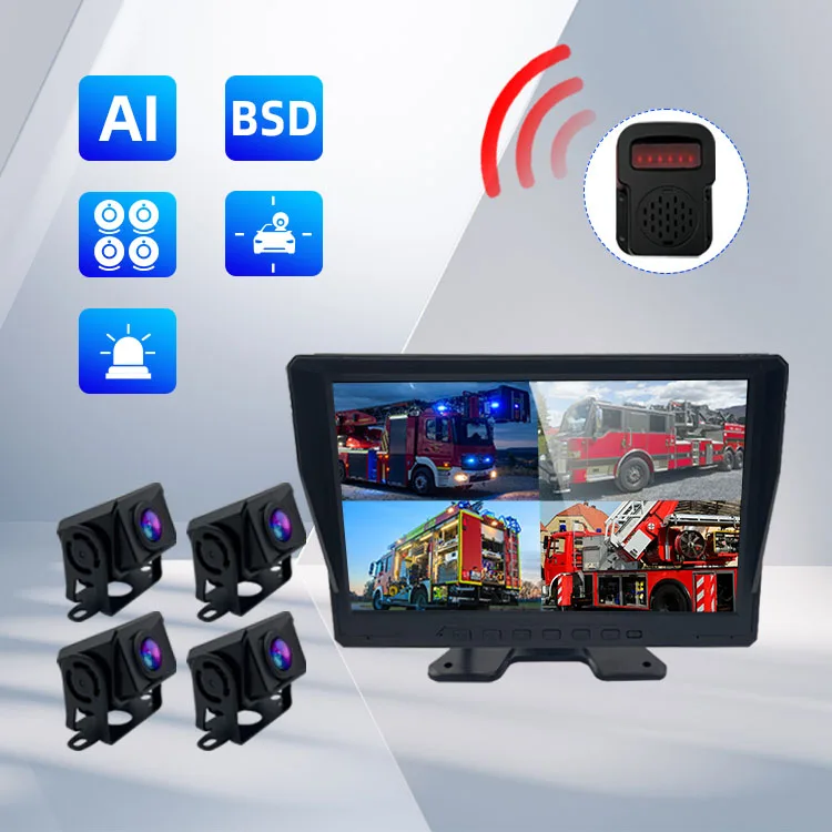 Wemaer 10.1 Inch AI Blind Spot Detection System Pedestrian & Vehicle Detection for Truck Trailer RV Vans Construction Vehicle