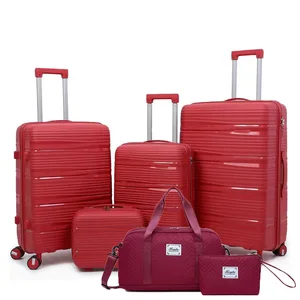 Eastshine PP Suitcase 13+20+24+28 Inch Travel Bag Makeup Bag Swivel Wheel Handle Suitcase Set