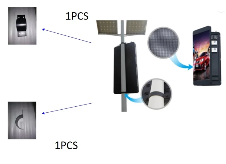 5000nits Street Led Pole Screen SMD3528 IP43 P3 P4 P5 P6 For Advertising