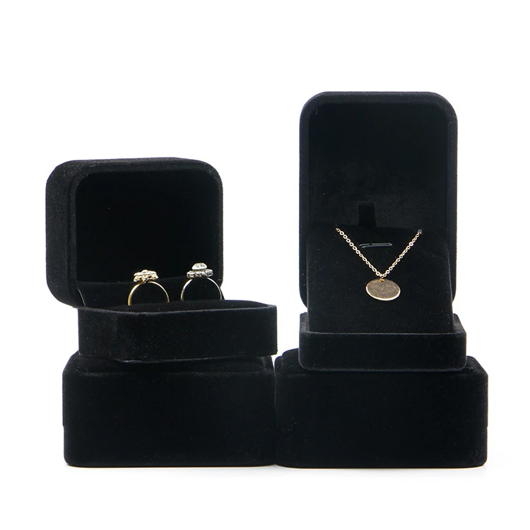 
Черный круглый угол с логотипом клиента, Подарочная бархатная упаковка для ювелирных изделий, коробка для ювелирных изделий, набор, чехол для ожерелья 