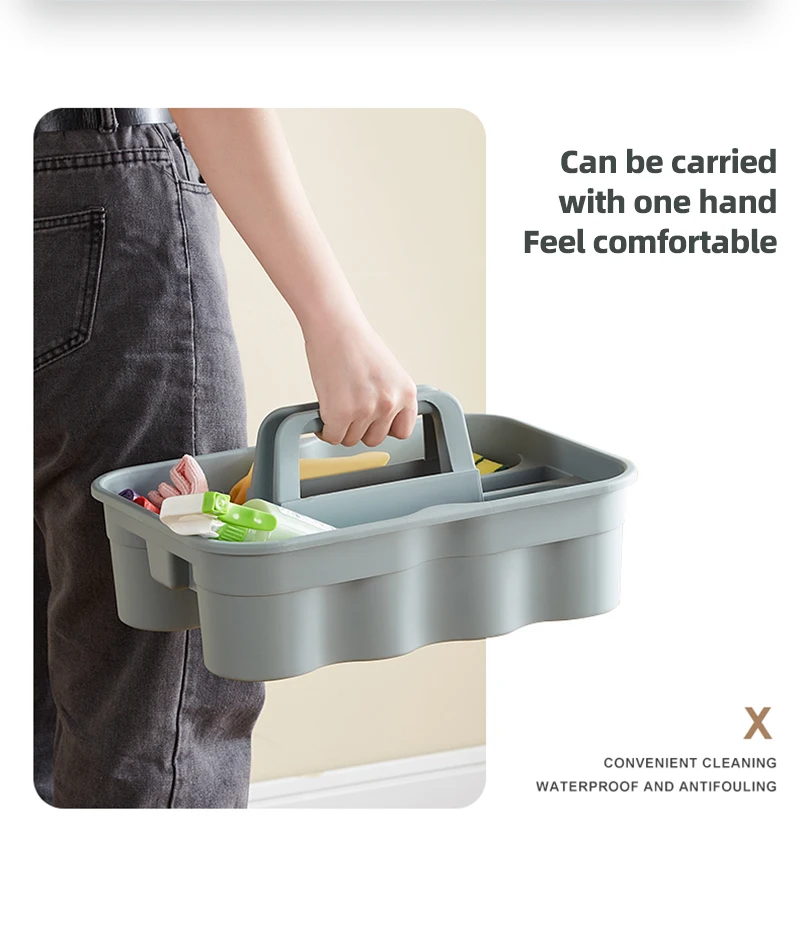 ITEM NO.039C Factory Wholesale Plastic Hand-hold Storage Cleaning Bucket Caddy Organizer Hotel Cleaning Tray Tote Tool Bucket Tool Organizer manufacture