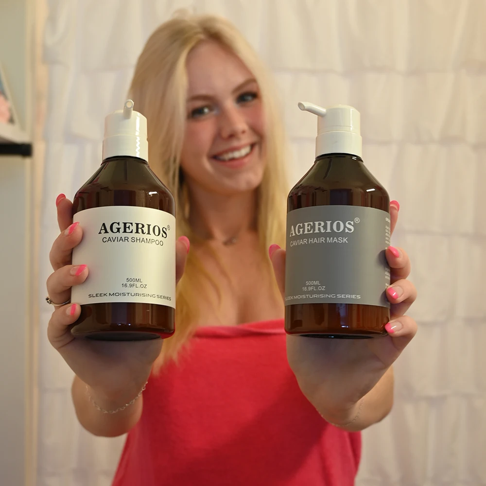 Агериос наращивание волос глубокая кондиционирующая маска веганская Икра для разглаживания увлажняющих аминокислот травяная